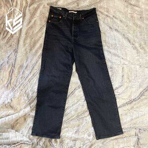Levi’s Ribcage Straight Ankle Jeans 28 x 26 Washed black